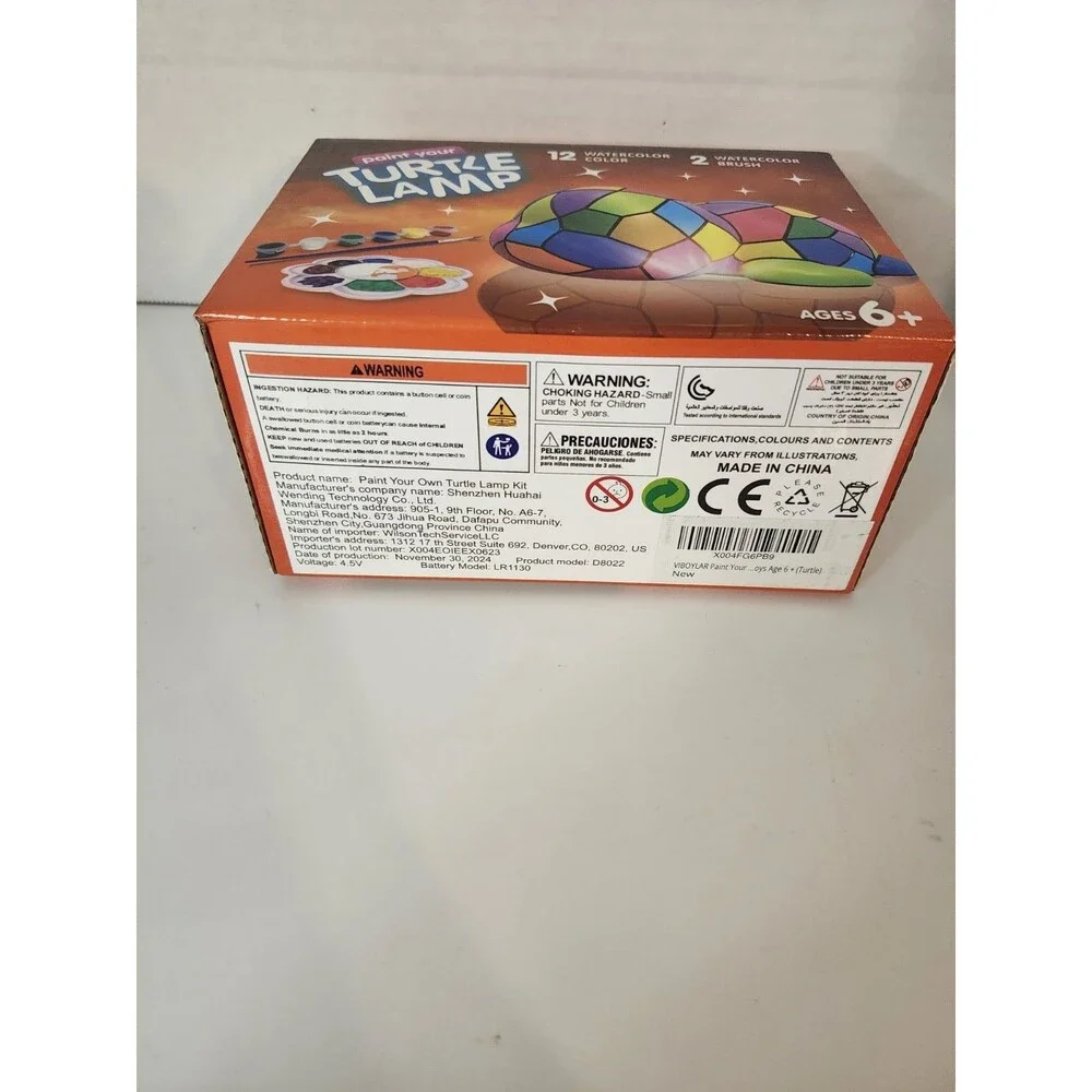 Paint Your Own Lamp Kit - Art Supplies Arts & Crafts Kit - Painting Kit Turtle